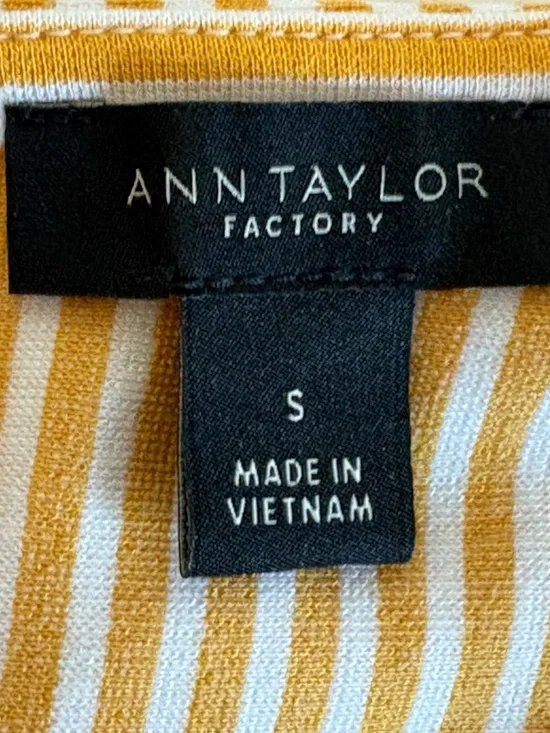 Ann Taylor Yellow and White Striped Sleeveless Peplum Tank - Picture 5 of 5